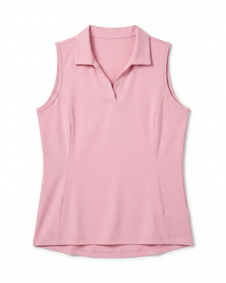 Sleeveless Polo - Light Pink