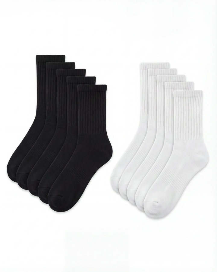 The Court Socks - 10 Pack - White and Black