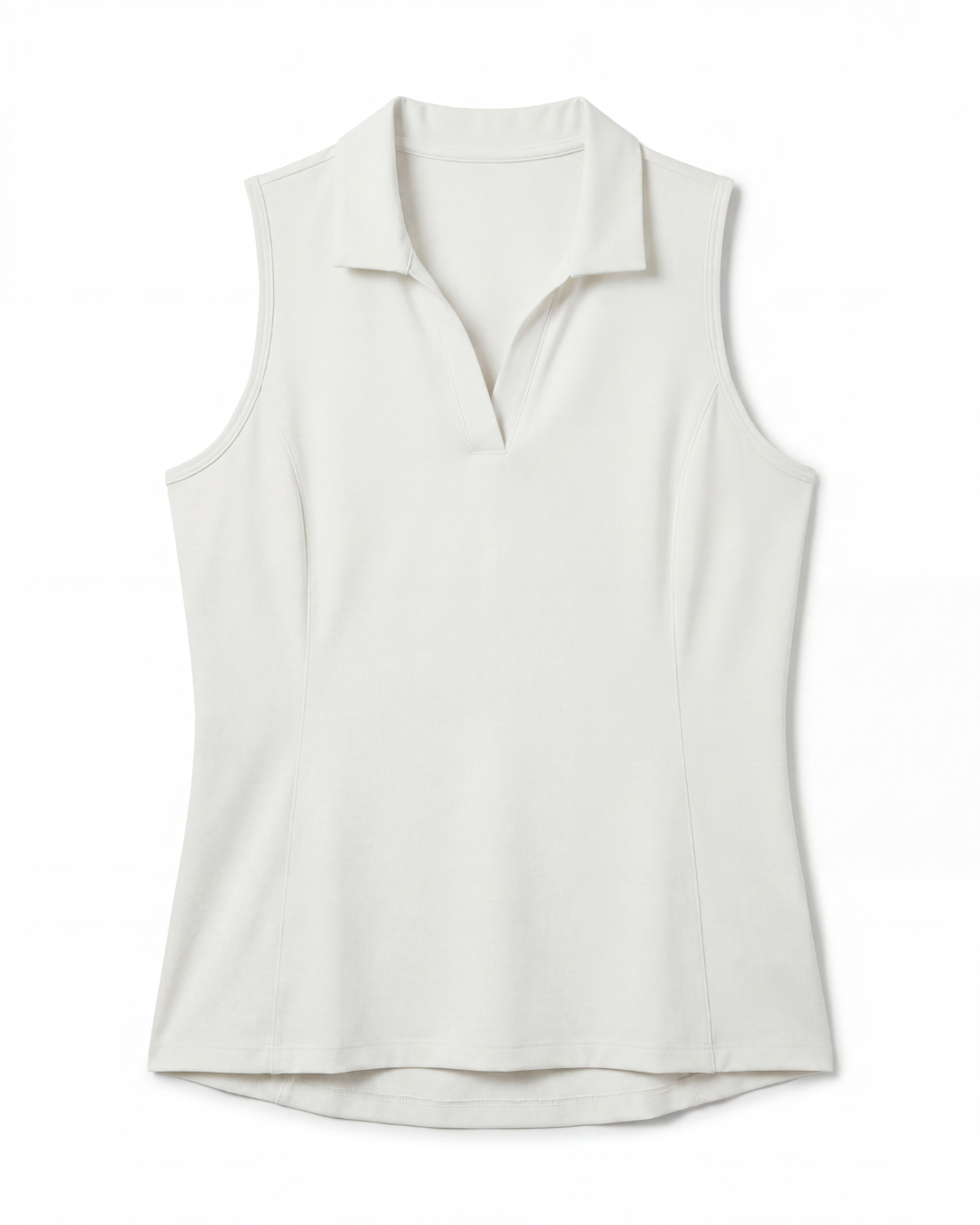 Sleeveless Polo - White