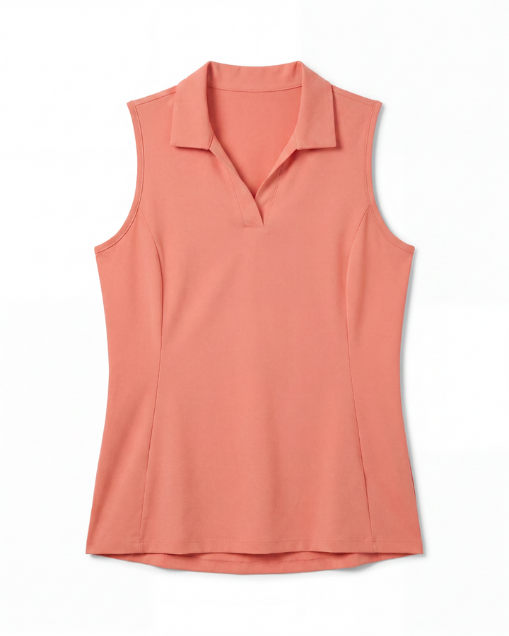 Sleeveless Polo - Coral