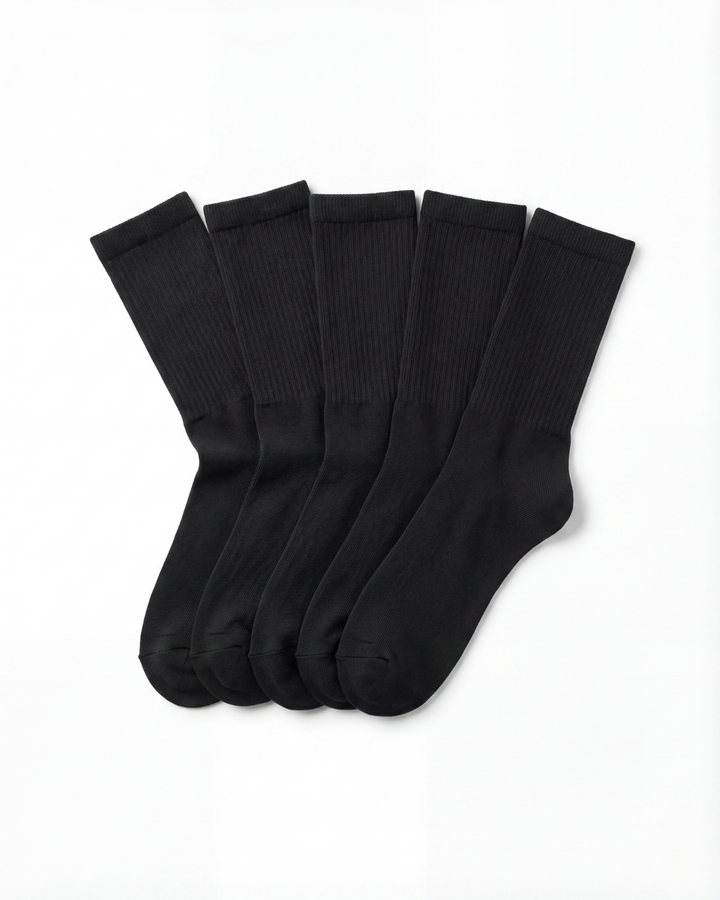 The Court Socks - 5 Pack - Black