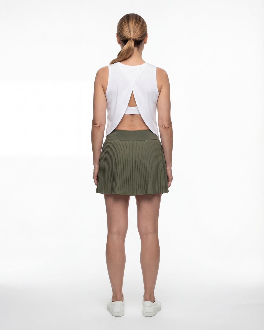 The Pleated Skort - Olive green
