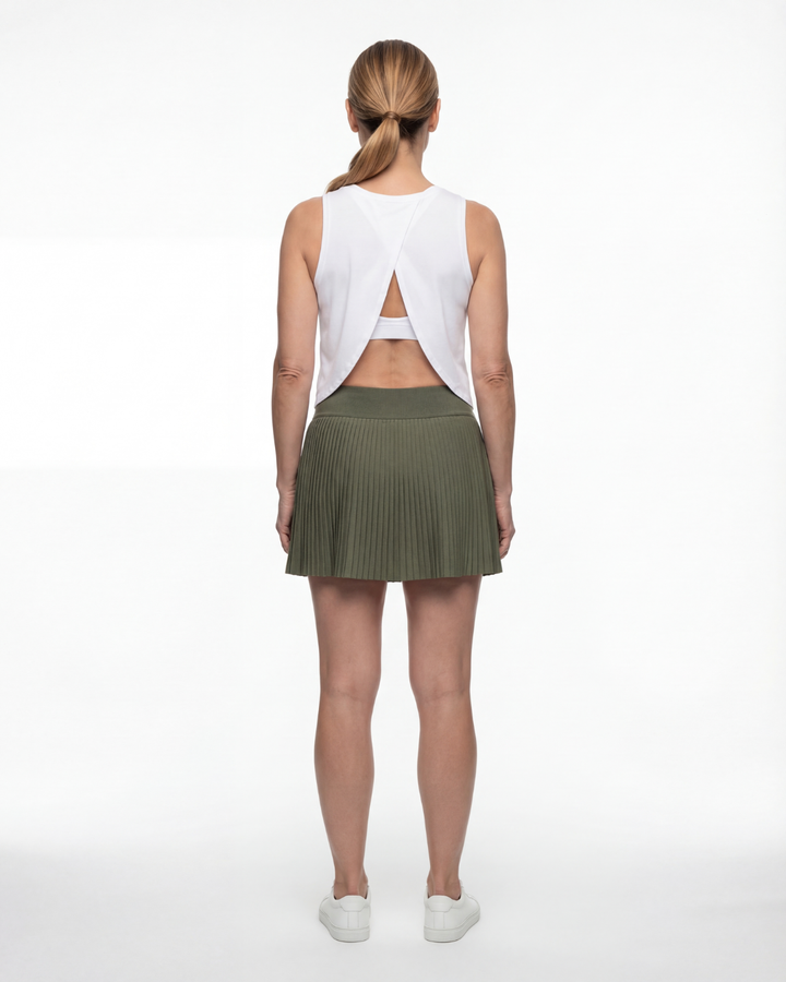 The Pleated Skort - Olive green