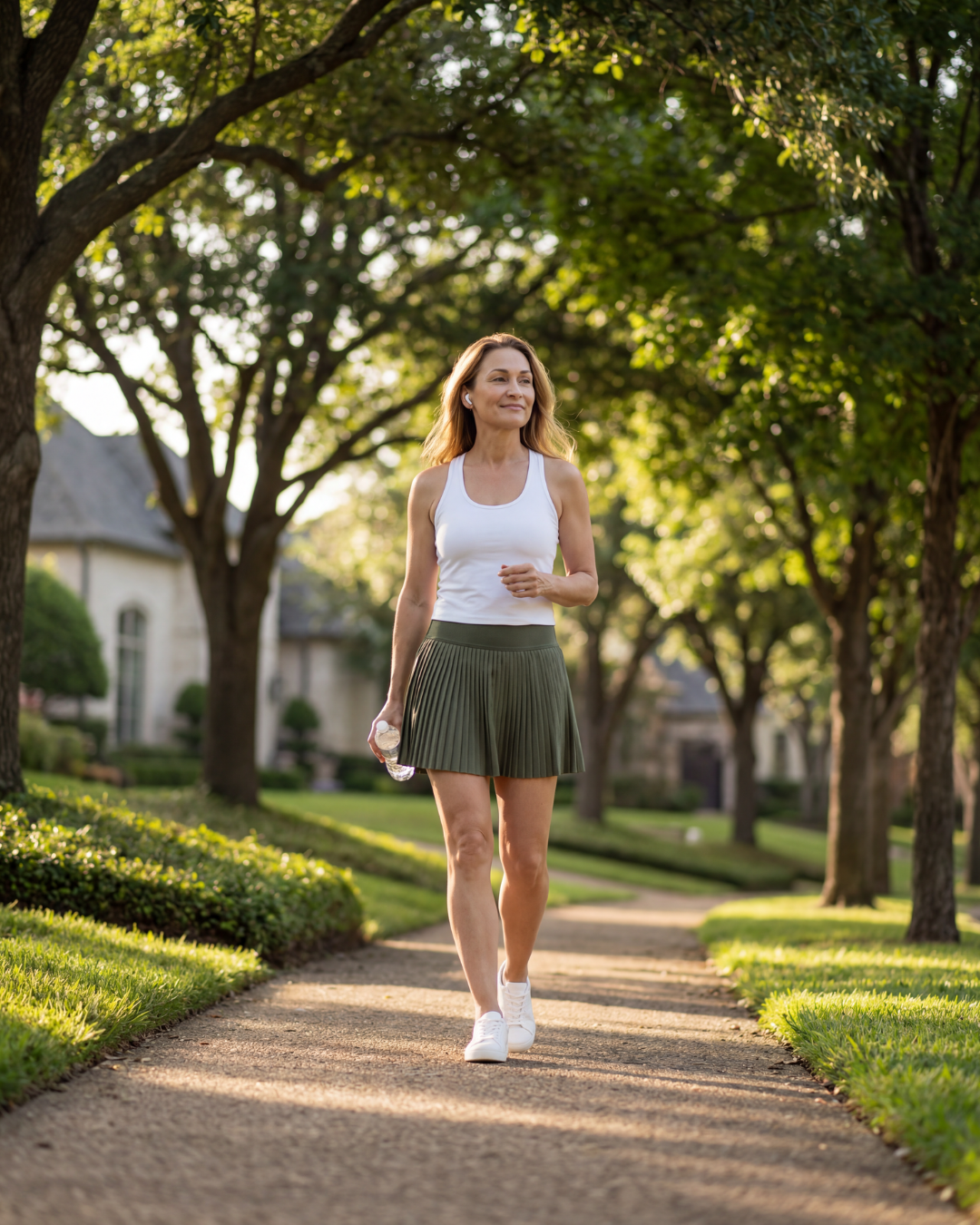 The Pleated Skort - Olive green