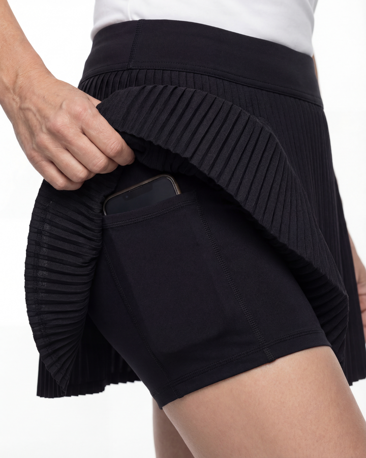 The Pleated Skort - Black