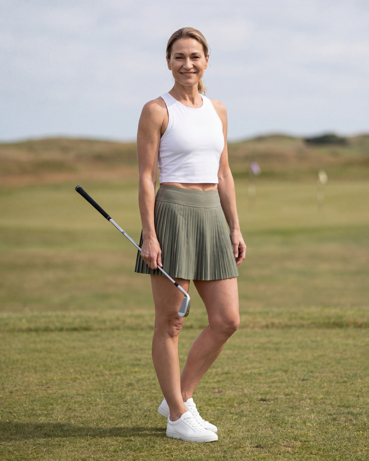 The Pleated Skort - Olive green